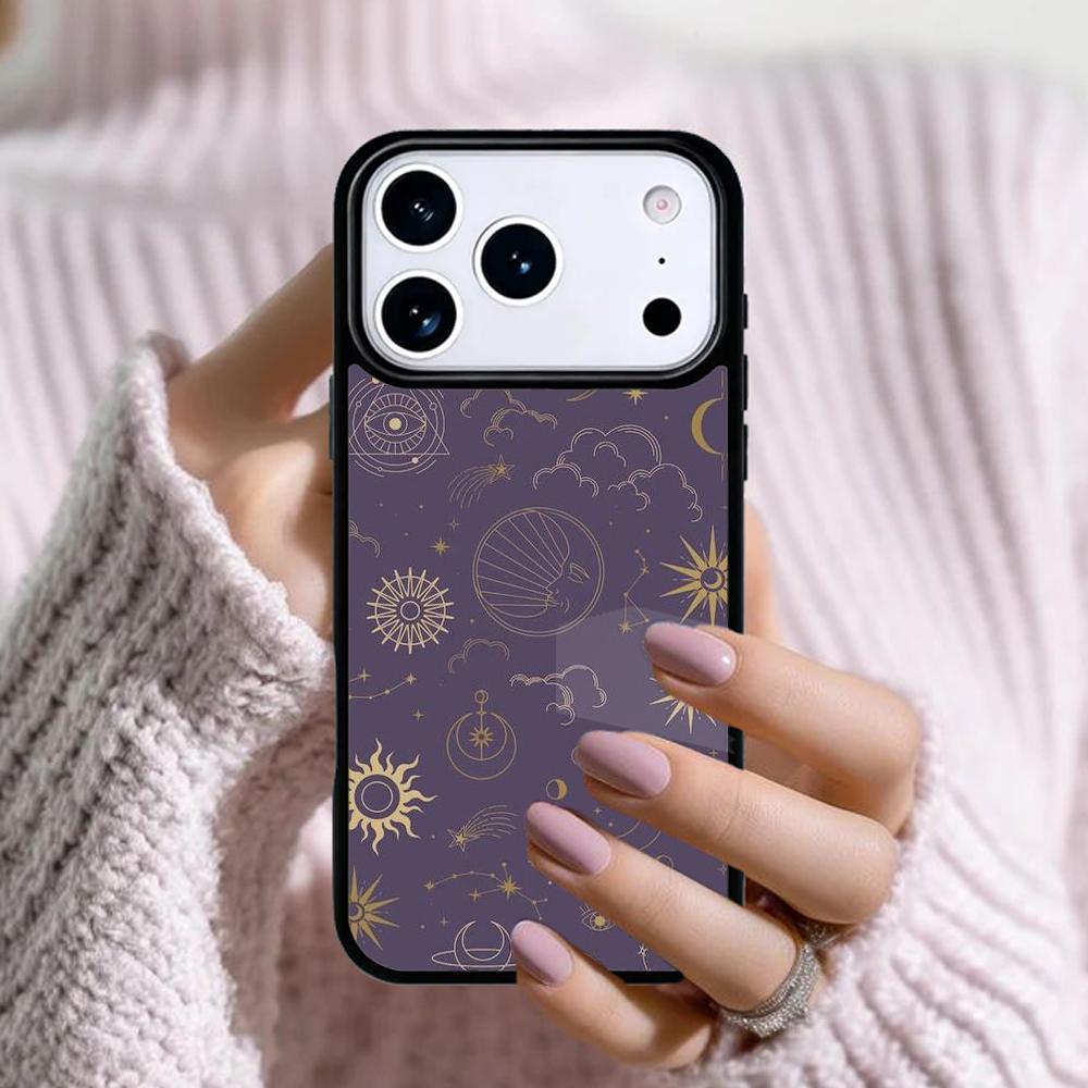 Himmlisches Mosaik Sonne Mond Handyhülle Für Apple iPhone 17 Air 16E 15 14 Plus 13 12 11 Pro Max Mini Funda Abdeckung