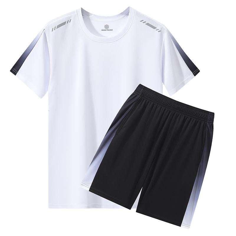 Gym Running Kits Male Basketball Uniform Suit Men Shorts Outdoor Morning Running Clothes Cycling Training Tight Fast Drying
