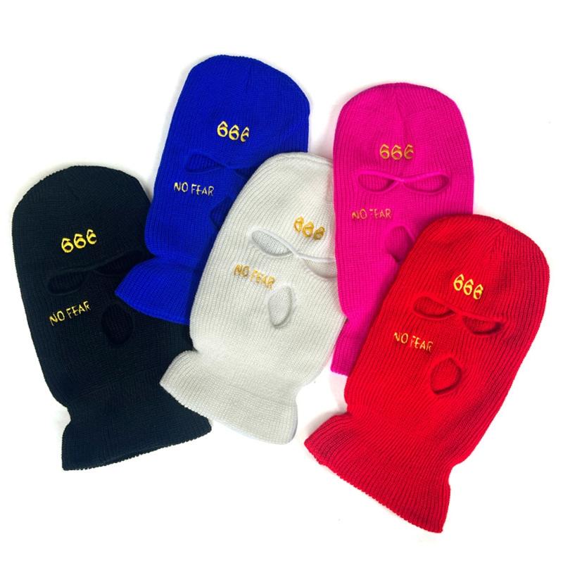 Balaclava Face Mask Motorcycle Tactical Face Shield Embroidery Ski Mask Cold-proof Full Face Mask Cosplay Gangster Mask