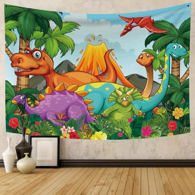 Cartoon Dinosaur Background Tapestry Wall Hanging Carpet For Children's Room Living Room Dorm Tapestries Art Home Decoration