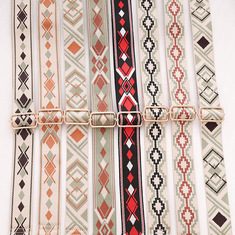 Embroidery Bag Shoulder Strap Women's Bag Clothing Accessories Replacement Long Strap Ethnic Style Jacquard Thickened Strap