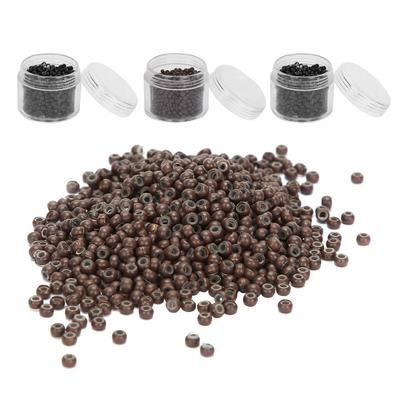 3 lahvičky 3,0 mm silikonové mikro kroužky s korálky, malý pohodlný nástroj na prodlužování vlasů (1#/3#/5#)
