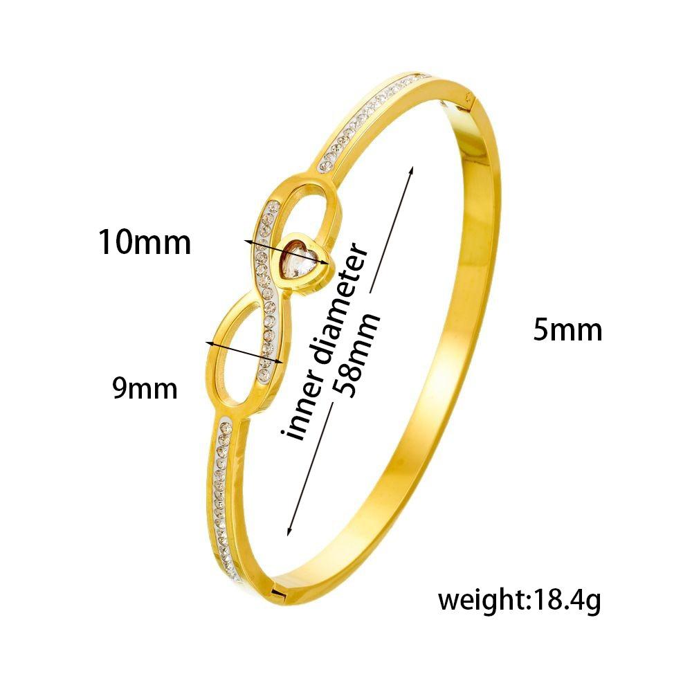 2026 European and American Fashion Versatile 8-character Peach Heart Bracelet, High-end Sense, Elegant Light Luxury Jewelry Ins Style Niche