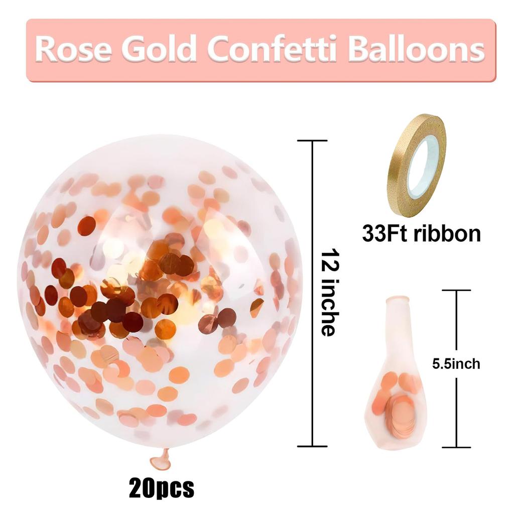 12inch 20pcs Confetti Latex Balloon Set, Suitable for Weddings, Birthdays, Themed Parties,pre Wedding Parties, Family Gatherings