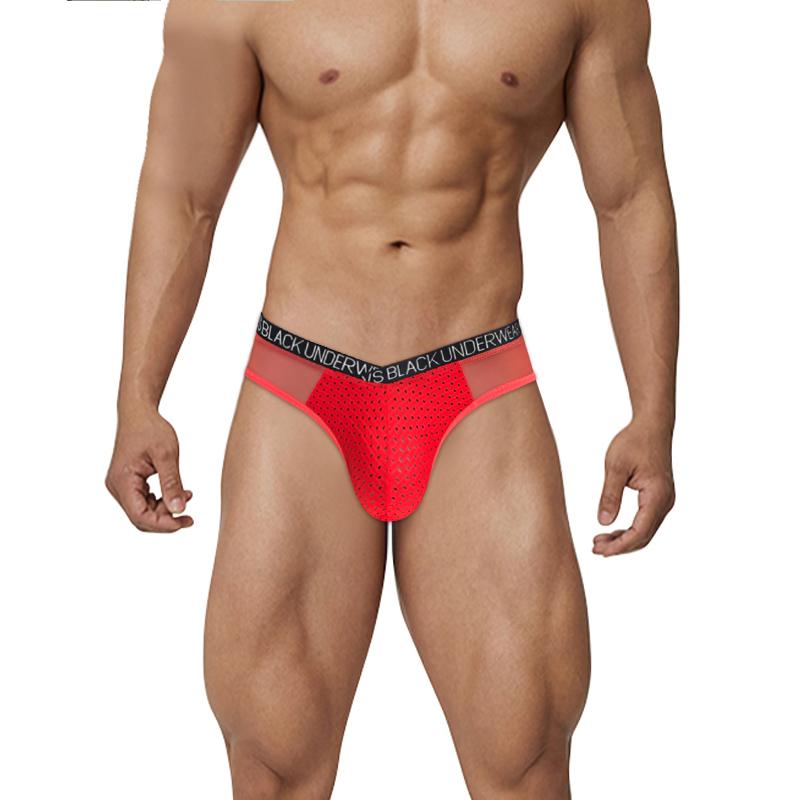 Slip en maille respirante pour homme, sous-vêtement de sport taille basse transparent à séchage rapide, sous-vêtement convexe en U pour homme