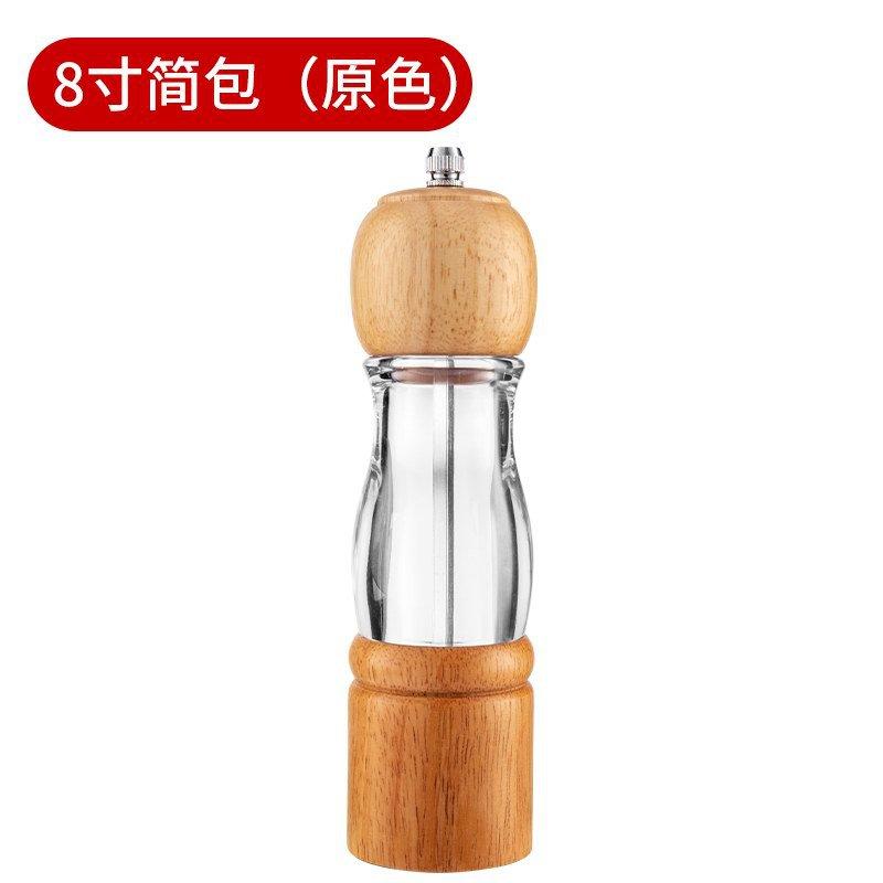 Wooden Salt Pepper Grinder With Big Window Smart Seasoning Grinder Spice Salt Mill 8inch