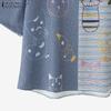 ZANZEA Women Casual Round Neck 3/4 Sleeve Loose Patchwork T-Shirts