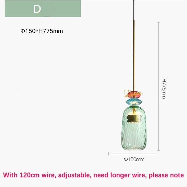 Colorful LED Pendant Lights for Home Decoration Lamp Living Room Bedroom Lamp Indoor Glass Hanging Lamp Lighting Fixtures