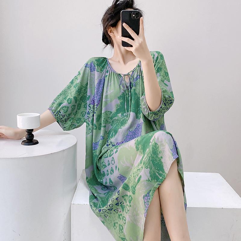 

Жіночі нічні сорочки Бавовна Шовк Нічний одяг Літня сукня Вільна сорочка для сну Великий розмір Піжама Зручний домашній одяг XXL