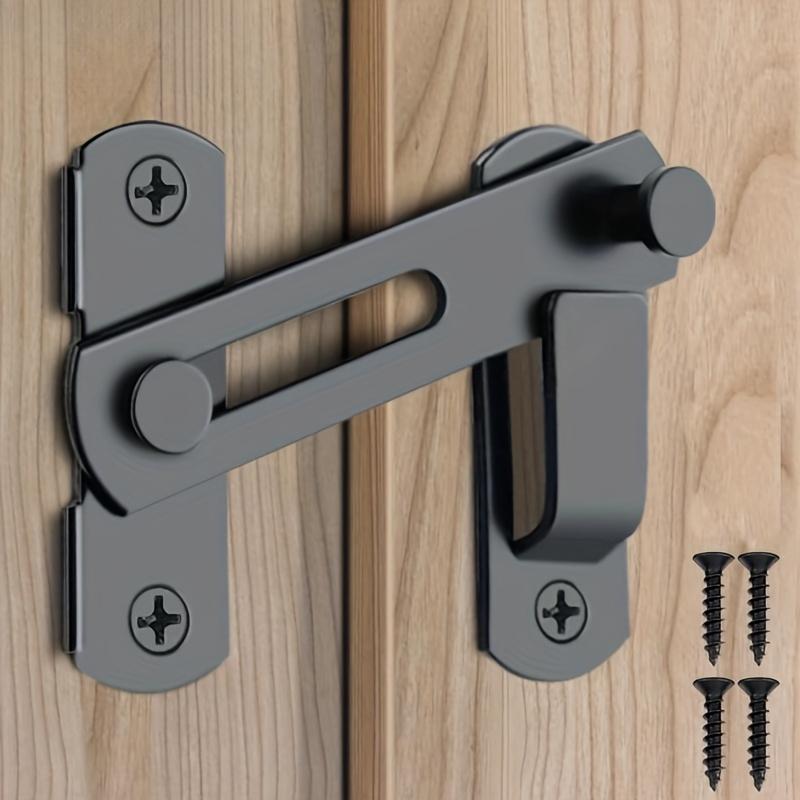 1PC Black Door Buckle Stainless Steel Bolt Latch Iron Cage Latch Lock Simple Pet Cage Door Barn Sliding Door Hitch Lock Door Buckle