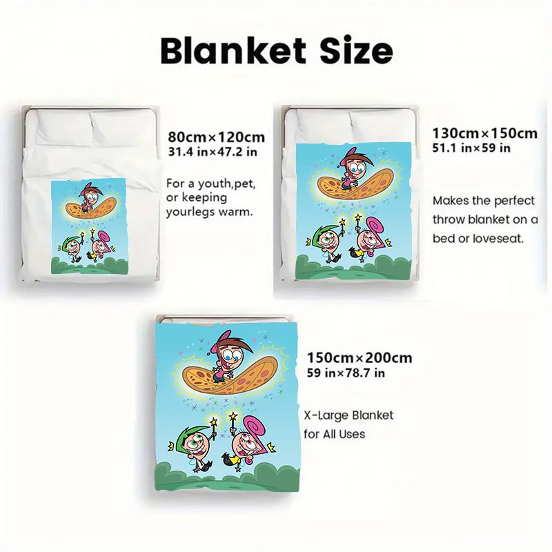 Fairly OddParents 2D Flat Pattern Flannel Blanket High Quality All Seasons Warmth and Comfort Perfect for Christmas Gifts.PMT0914136