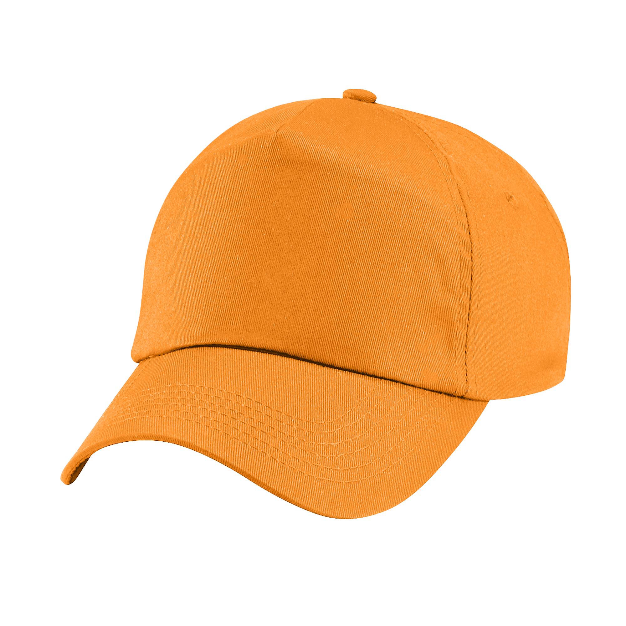 Beechfield Effen Unisex Junior Originele Baseballpet Met 5 Panelen One Size Oranje