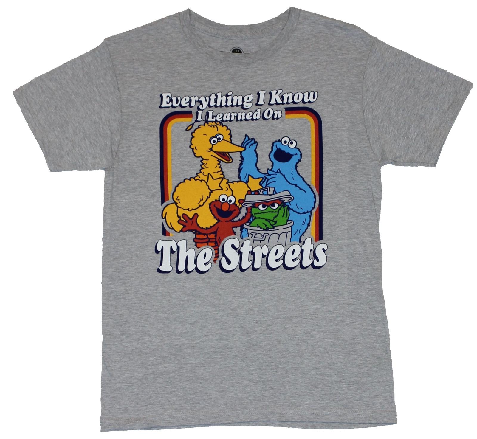Sesame Street Mens T-shirt Everything I Know I Learned on the Streets Image XXXL