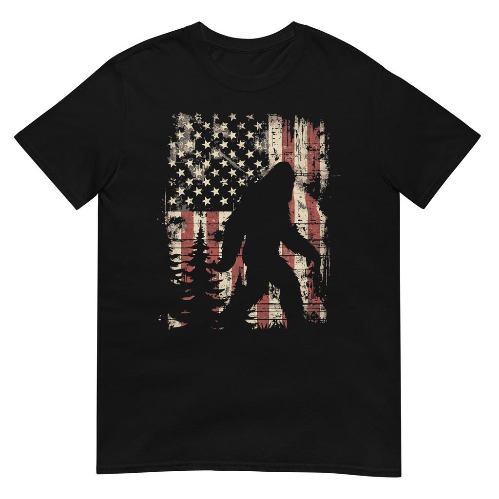Bigfoot Sasquatch America Flag Patriotic Unisex Unisex Kids Tshirt