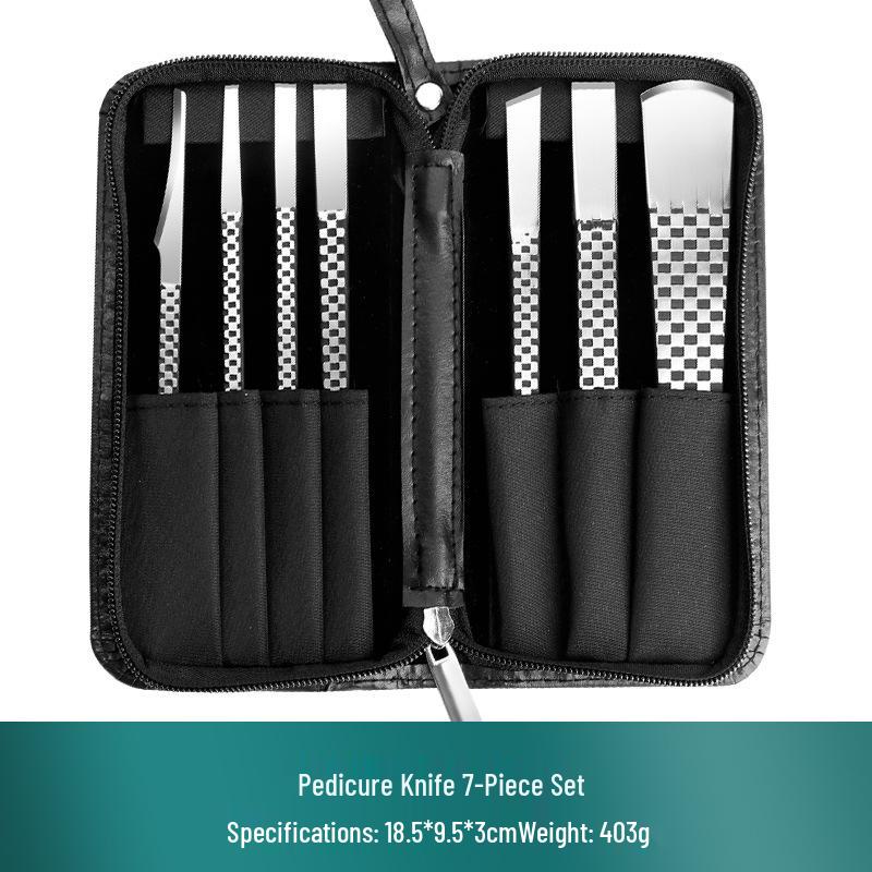 

Профессиональный набор для педикюра: Высокомарганцовистая сталь 7 предметов Ножи для вросшего ногтя и мозолей Plaid Pedicure Knife