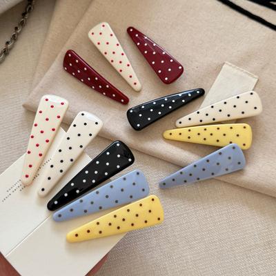 Girl Hairpin Dot Print Stable Grip No Damage Hair Pin Anti-slip