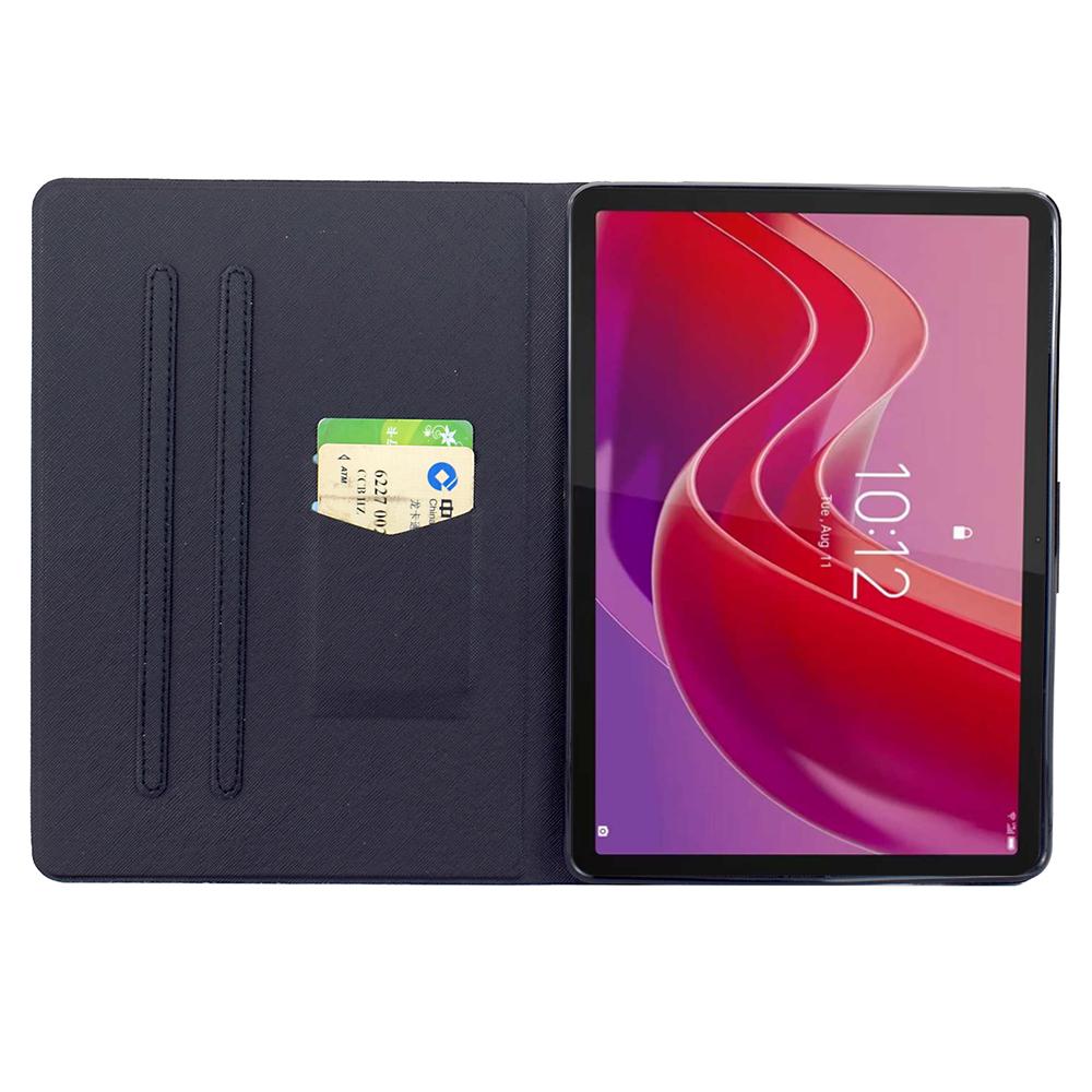 

Для Lenovo Tab M11/Xiaoxin Pad 11 2024 Чохол-підставка з друком візерунка Шкіряна обкладинка для планшета з функцією автоматичного увімкнення/вимкнення Pink Flower
