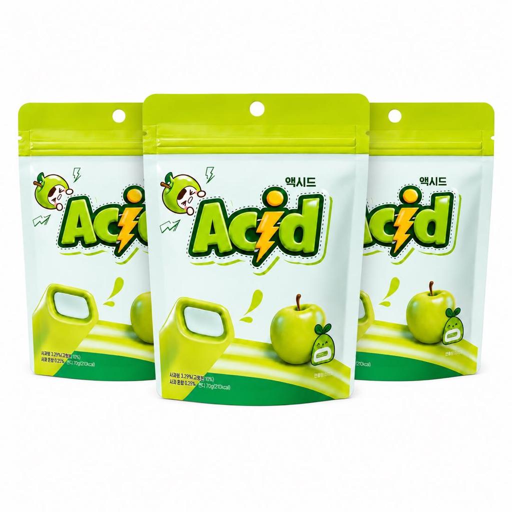 YEM Apfel-Geschmack Würfel gefüllte Gummibonbons 70g