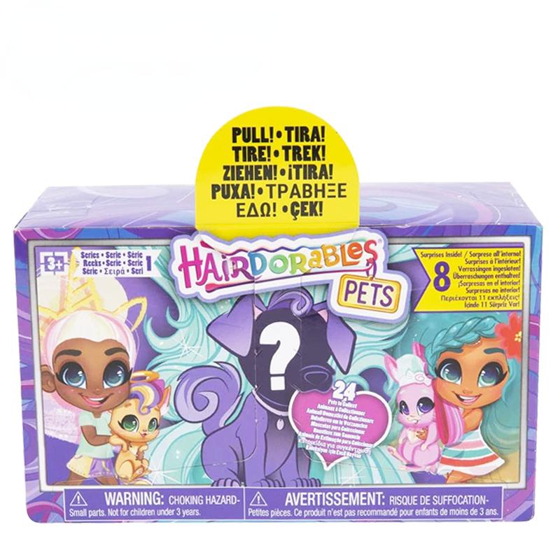 Original Series 1 Hairdorables Pets Set Surprise Doll Playset Hair Version Doll Collectible Anime Figure Dolls Toys For Girls