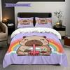 Chill Capybara Sips Tea Three-piece set (1 * duvet cover + 2 * pillowcase, without core) 2D Flat Bedding set Christmas birthday gift