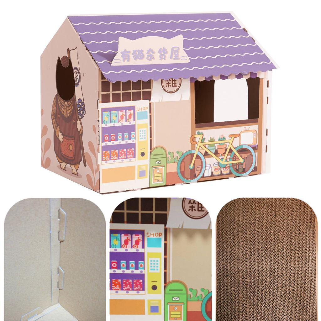 Cheap Corrugated Cardboard Cat House with Scratching Pad for Training