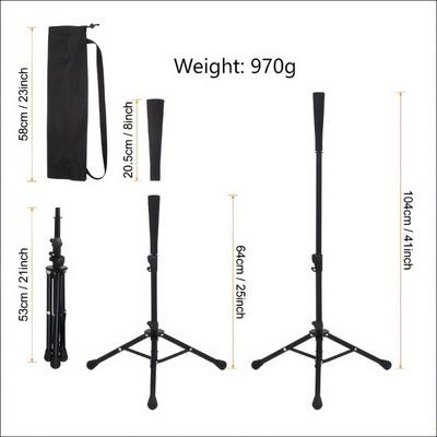 Batting Tee Carrying Bag Softball Tripod Stand Rubber Baseball Tee For Batting Training Practice Roll and Integrated Rubber Head