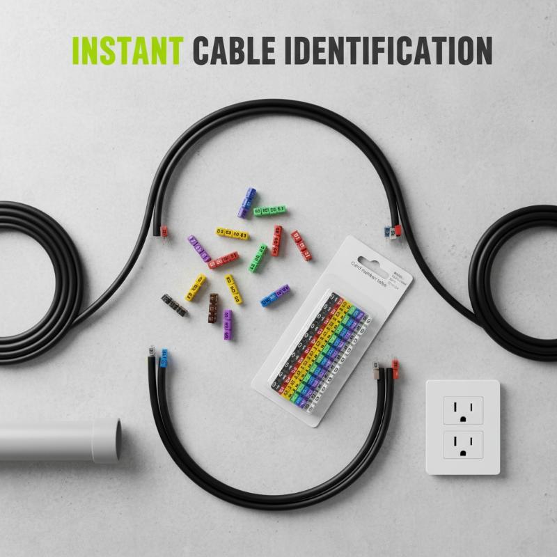 1/3 Sets Colourful C-Type Marker Number Tag Label Cable Markers For 2-3mm Wire Conspicuous And Easy To Identify