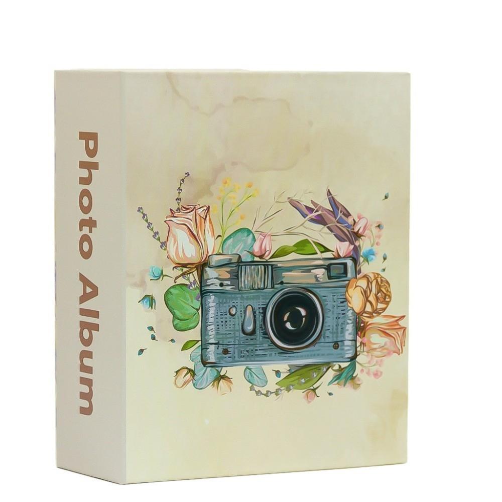 6 Inch 100 Pockets Photo Album Cloth Cover Laminated Scrapbook Album Insert Pocket Large Capacity Photo Storage Shower Gift