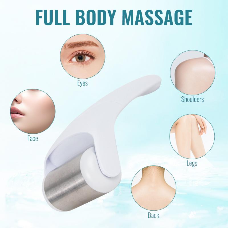 Facial handheld massage roller instrument,stainless steel ice roller for slimming andbeauty; cold compress to tighten pores