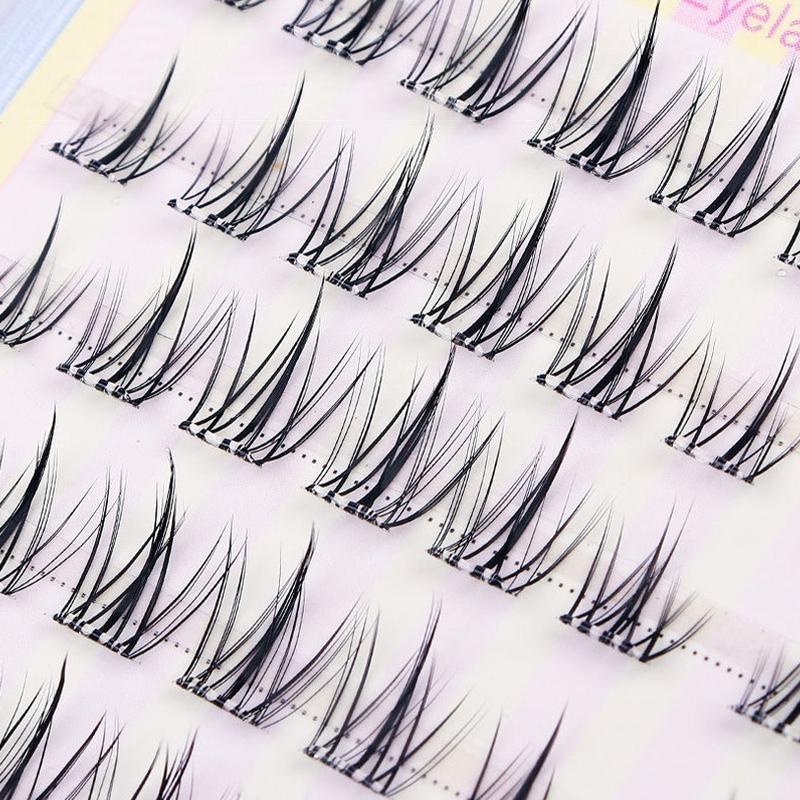 10 Filas/Caja Belleza de Pestañas Pestañas en Grupo para Ojos Pestañas Individuales DIY Estilo Coreano Cosplay Fibra Artificial Negro