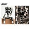 Statua di Robot Vintage Artigianale Scheletro in Resina Resistente, Statuetta Meccanica Industriale, Regalo Stile Heavy Metal Decorazione da Scrivania Gotica per Ufficio Libreria