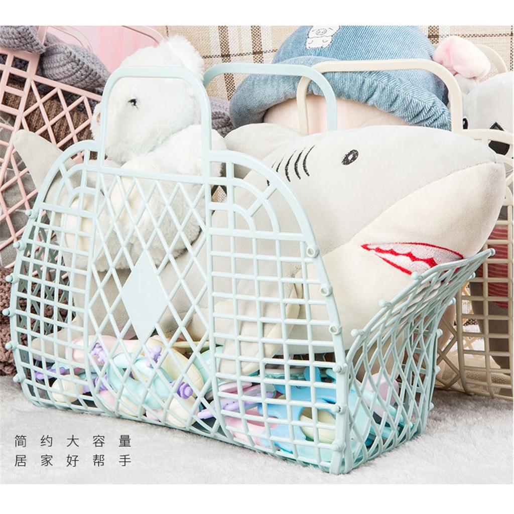 Plastic Hollow Shopping Storage Basket, Foldable Bath Basket, Fruit Basket