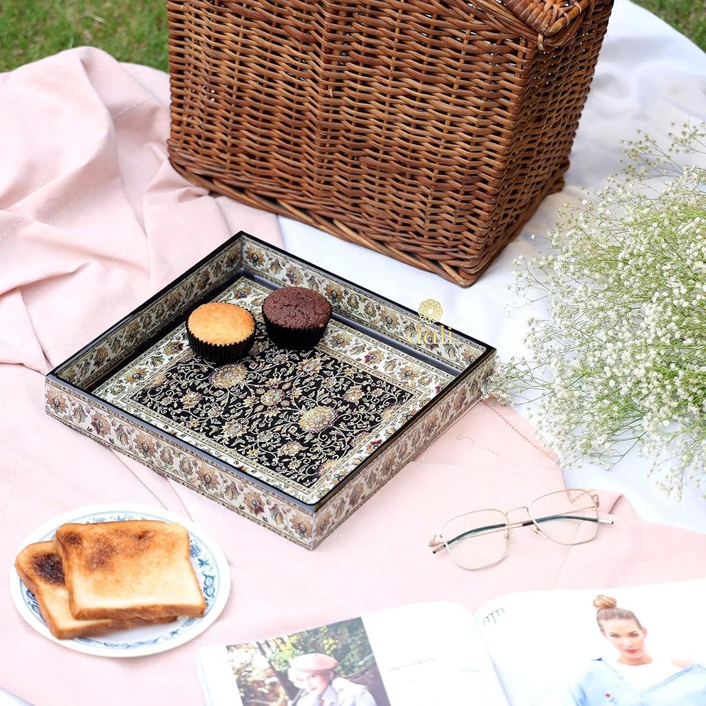 Поднос из МДФ с эмалью, Enamel Coated Tray in MDF (Jamawar),  Duli
