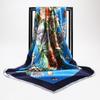 [BYSIFA] China Style Blue White Silk Scarf Cape  New Design Ladies Muslim Head Scarf Printed Fashion Accessories Satin Scarf