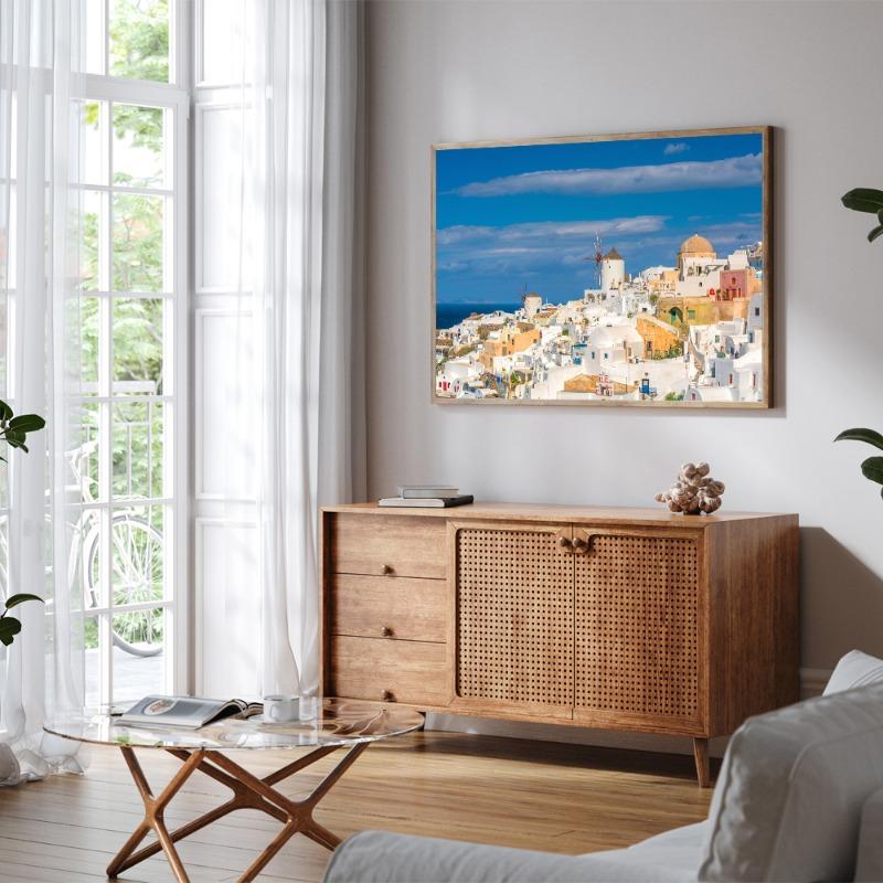 Griechenland Santorini Wunderschöne Landschaft Küste Poster Griechenland Reisen Wandkunst Dekor Fotos Leinwanddrucke Zuhause Zimmer Ästhetisches Dekor