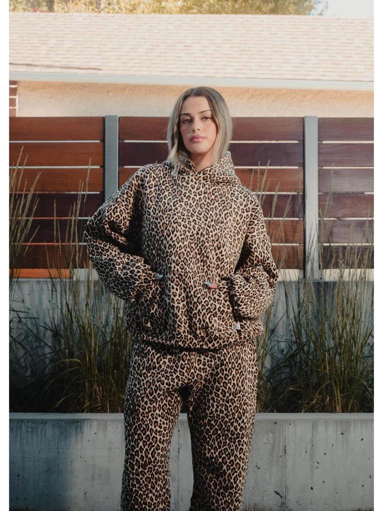 Retro Leopard Print Hooded Sweatshirt: Men's Hip Hop Zip-Up Pullover Sportswear