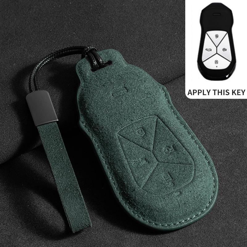Suede Leather Car Remote Key Case Cover for Xiaopeng Xpeng P7 P7i P5 G3 G3i G9 G6 Car Key Fob Shell Holder Keychain Accessories