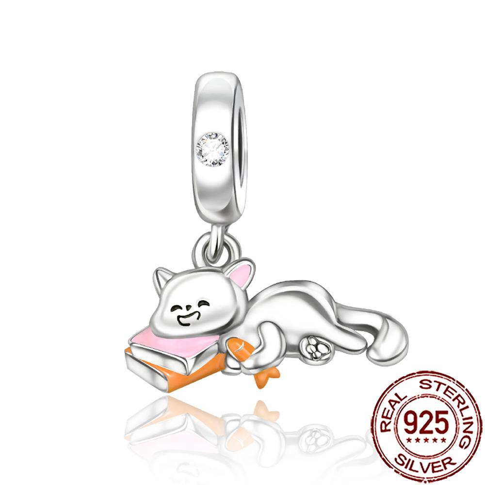 New Charms Copper Cat Dog Flamingo Chameleon Axolotl Animal Beads Fit Bracelet Necklace Women Diy Jewelry