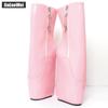 Stivaletti da balletto con zeppa da donna Stivaletti senza tacco con tacco alto 18 cm Stivaletti YKK con cerniera sexy Fetish Pinup RTBU