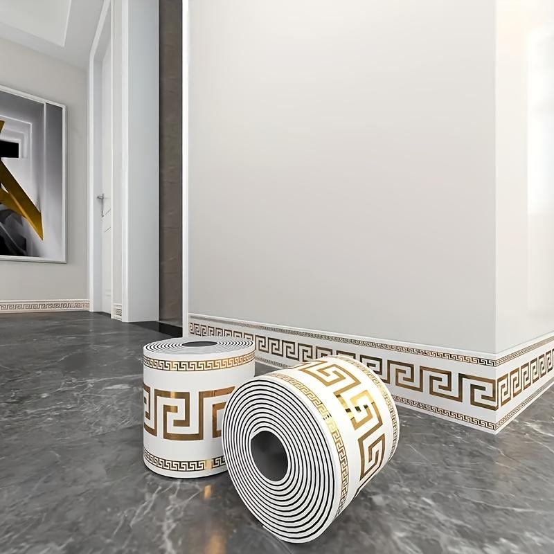 Gerollte selbstklebende Sockelleisten-Zierleiste - Kollisionssicher, wasserdicht, Wand-Taillenband-Aufkleber für Wohnzimmer, Schlafzimmer, Heimdekoration