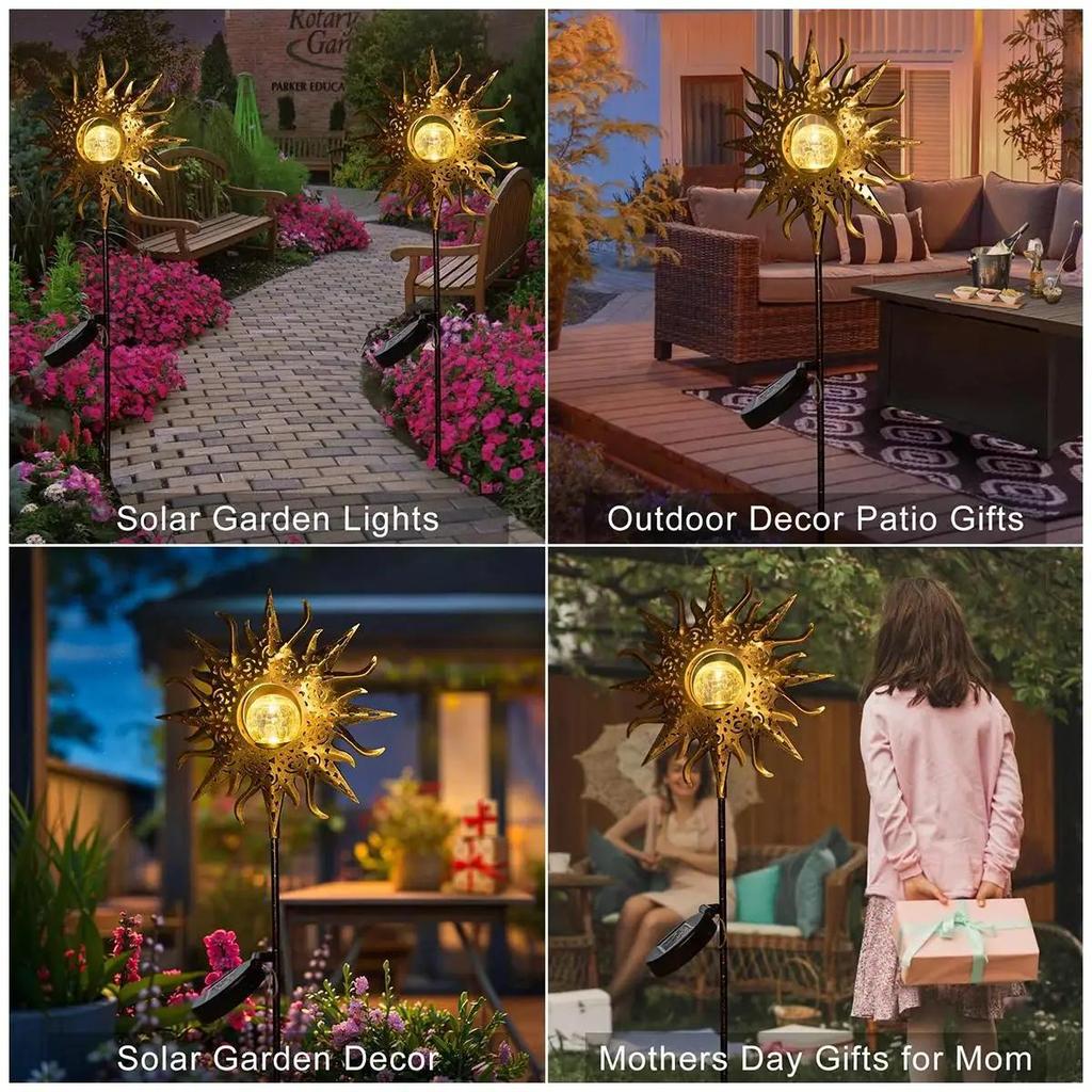 Solar Iron Decor Light Lamp Driveway Fairy Patio Powered Ip65 Fence Outdoor Lights Lawn Waterproof Dawn Led Dusk Ornaments Metal