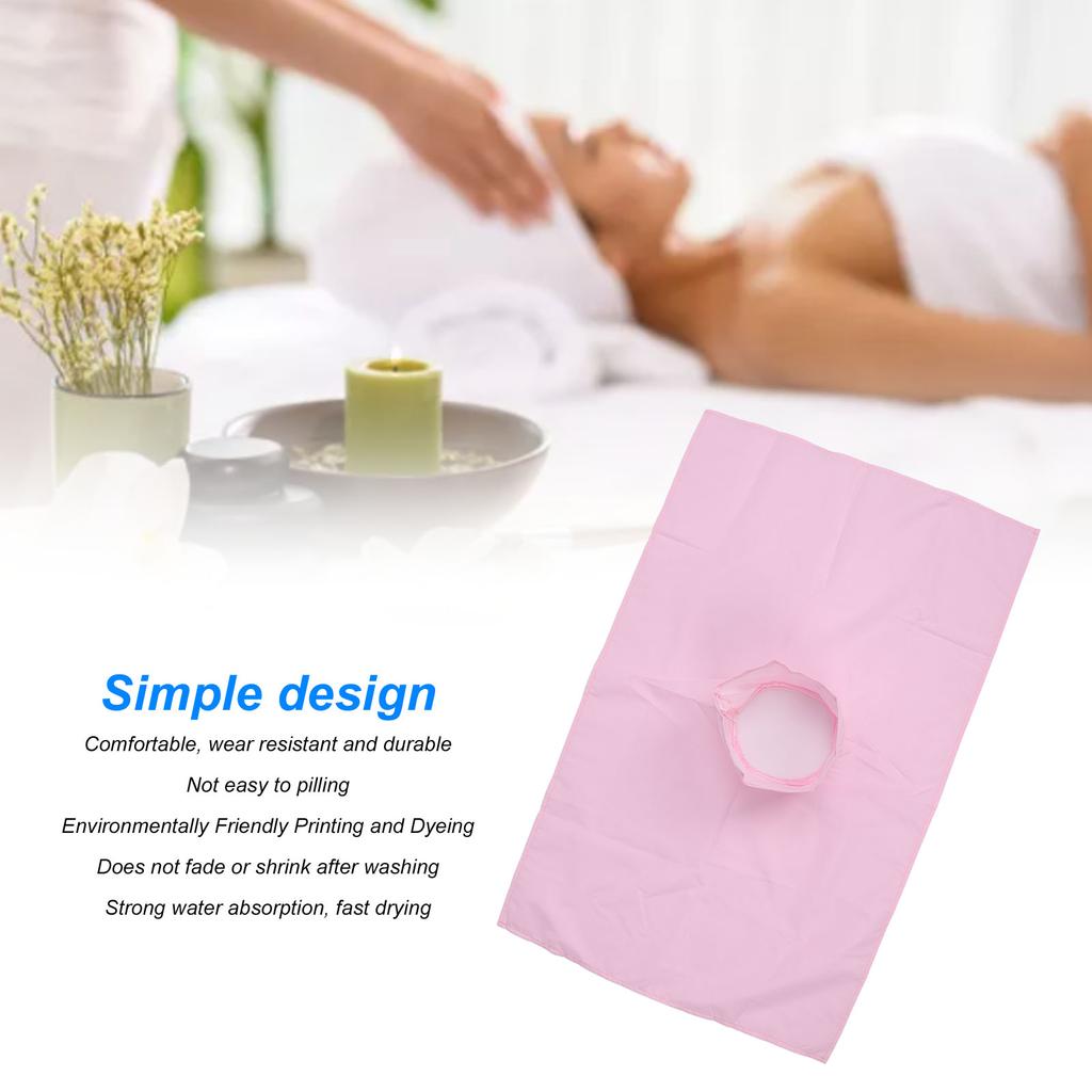 Massage Table Sheet Cotton Washable Comfortable Massage Bed Cover with Face Hole for Salon Spa