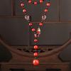 GEMCHIC Women's Vintage Chinese Style Cloisonné Phoenix Necklace Long Red Agate Beads Sweater Chain Ethnic Jewelry Gift