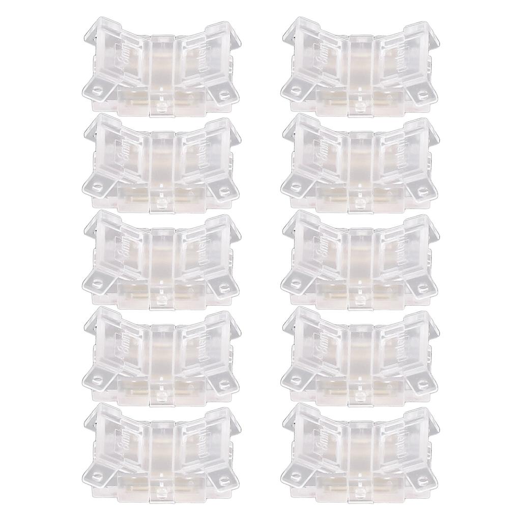10 Pcs LED Light Strip Connectors 2Pin 8mm Strip to Strip Solderless COB LED Light Strip Connectors