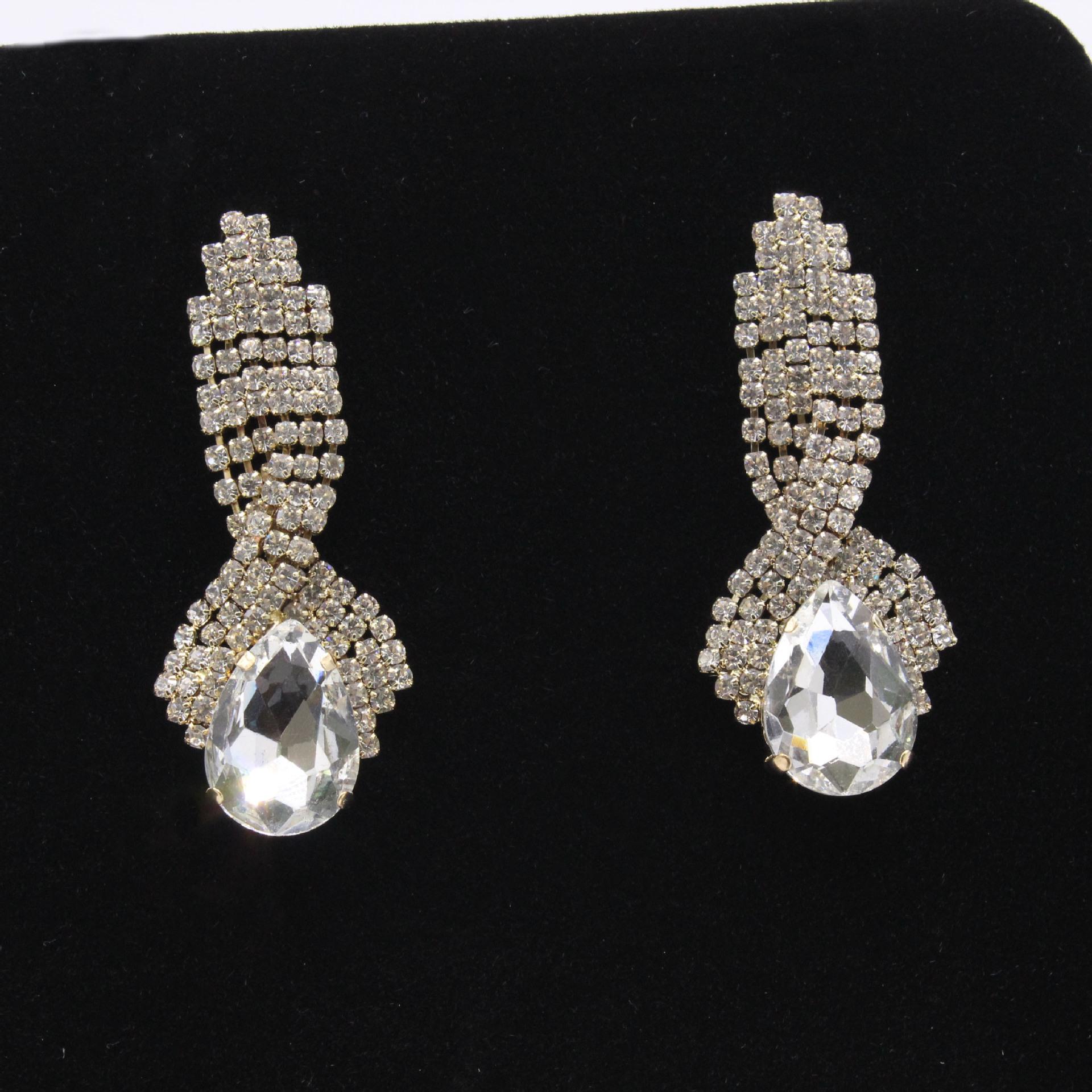 Korean Style Rhinestone Crystal Drop Earrings