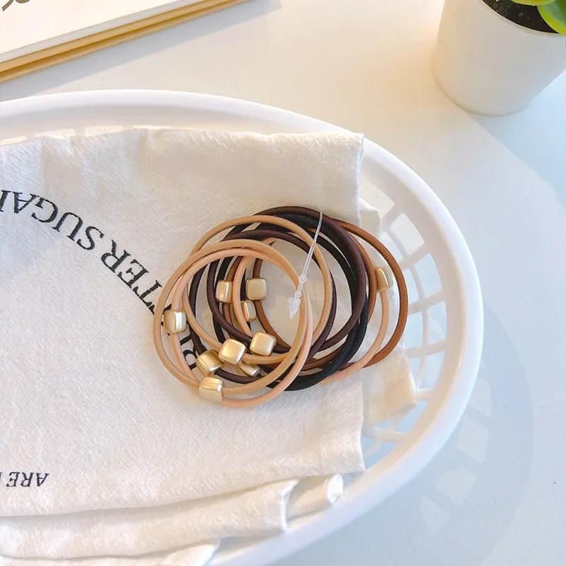 

10 шт. Модные резинки для волос в форме сердца, эластичные, скранчи для женщин, девочек, ребенка, держатели для хвостика, кольца для волос, веревочные аксессуары