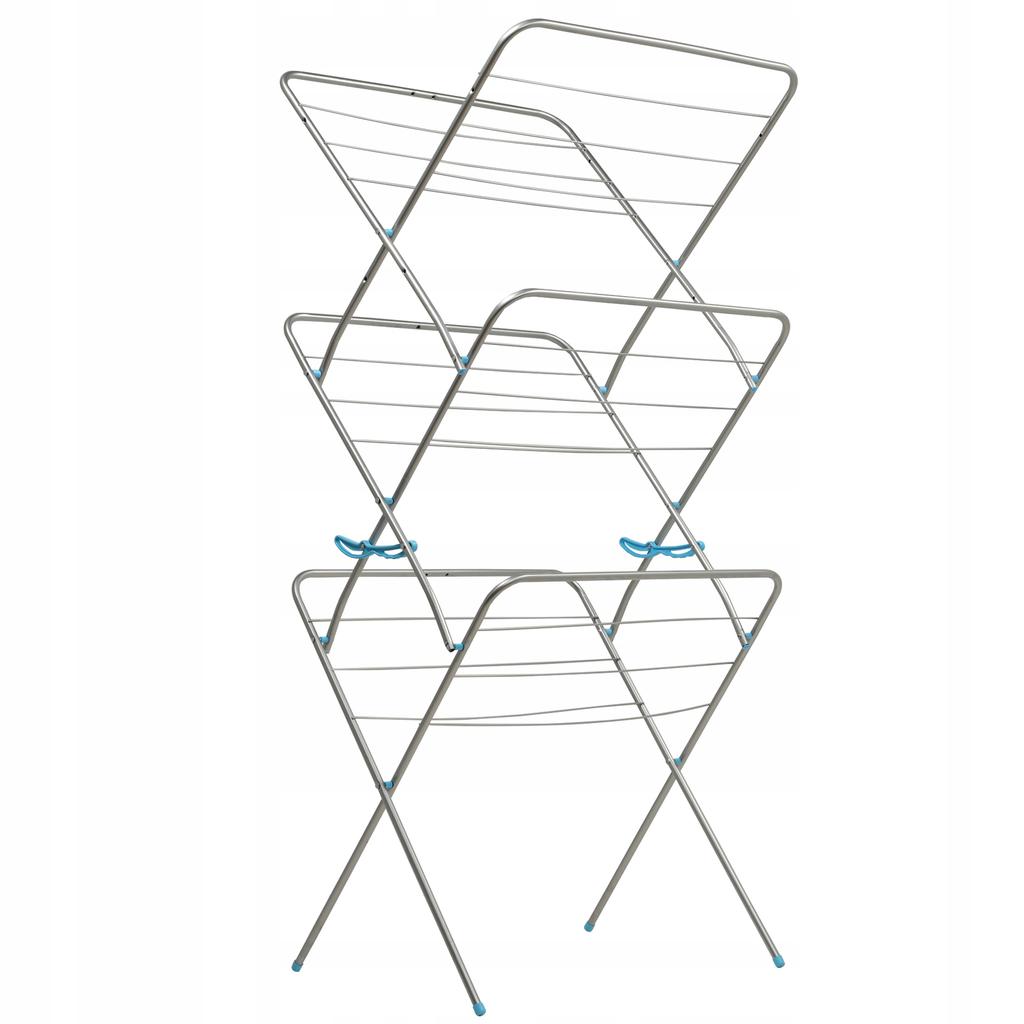 KADAX Wäscheständer Balkon Vertikal 20m Für Kleidung Für Unterwäsche 3 Ebenen