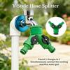 Y-Style Hose Splitter with Dual Valves, 1in 2-Out Faucet Connector for Garden Watering, Car Wash,Laundry,For Yard Use
