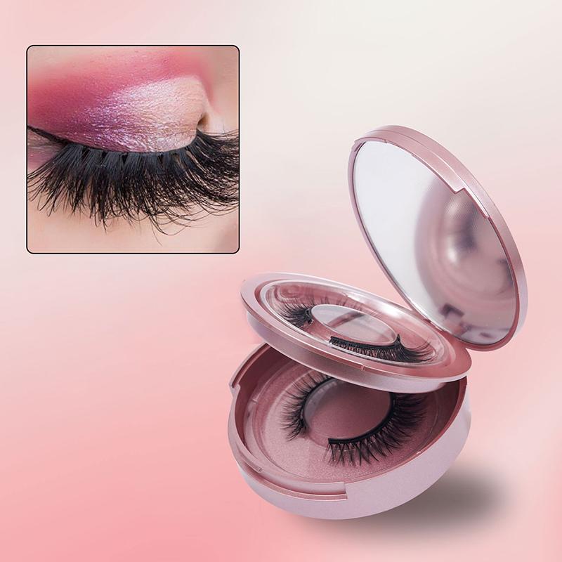 Eyelash Storage Box 2 Layers Circle Eyelash Box With Mirror Empty Travel Eyelash Storage Case Organizers
