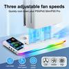 For PS5 Slim/PS5 Stand Cooling Holder & Controller Charging Station With Headphone Hook RGB Light 3 Levels Cooling Fan For PS5